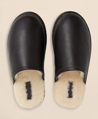 Leather Shearling Slippers | Brooks Brothers online