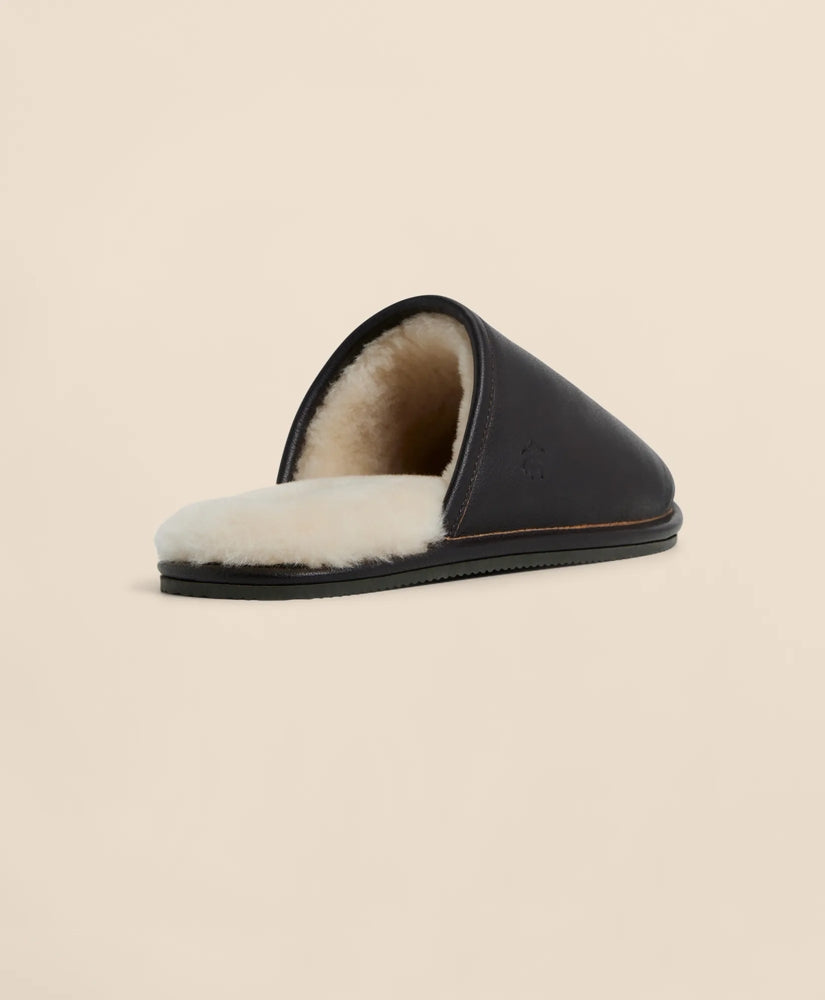 Leather Shearling Slippers | Brooks Brothers online