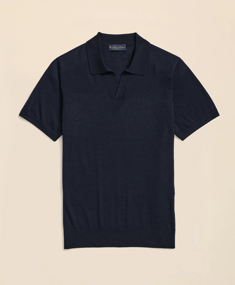 Lightweight Luxe All-Season Sweater, Johnny Collar | Brooks Brothers online shop