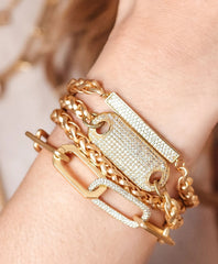Loni Paul Gold Rectangle Paperclip Bracelet in 14K Plated Gold | Brooks Brothers sale