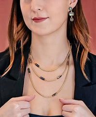 Loni Paul Labradorite Baguette Long Necklace in 14K Plated Gold | Brooks Brothers discount
