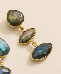 Loni Paul Labradorite Marquis Earrings in Sterling Silver & Plated Gold | Brooks Brothers online shop
