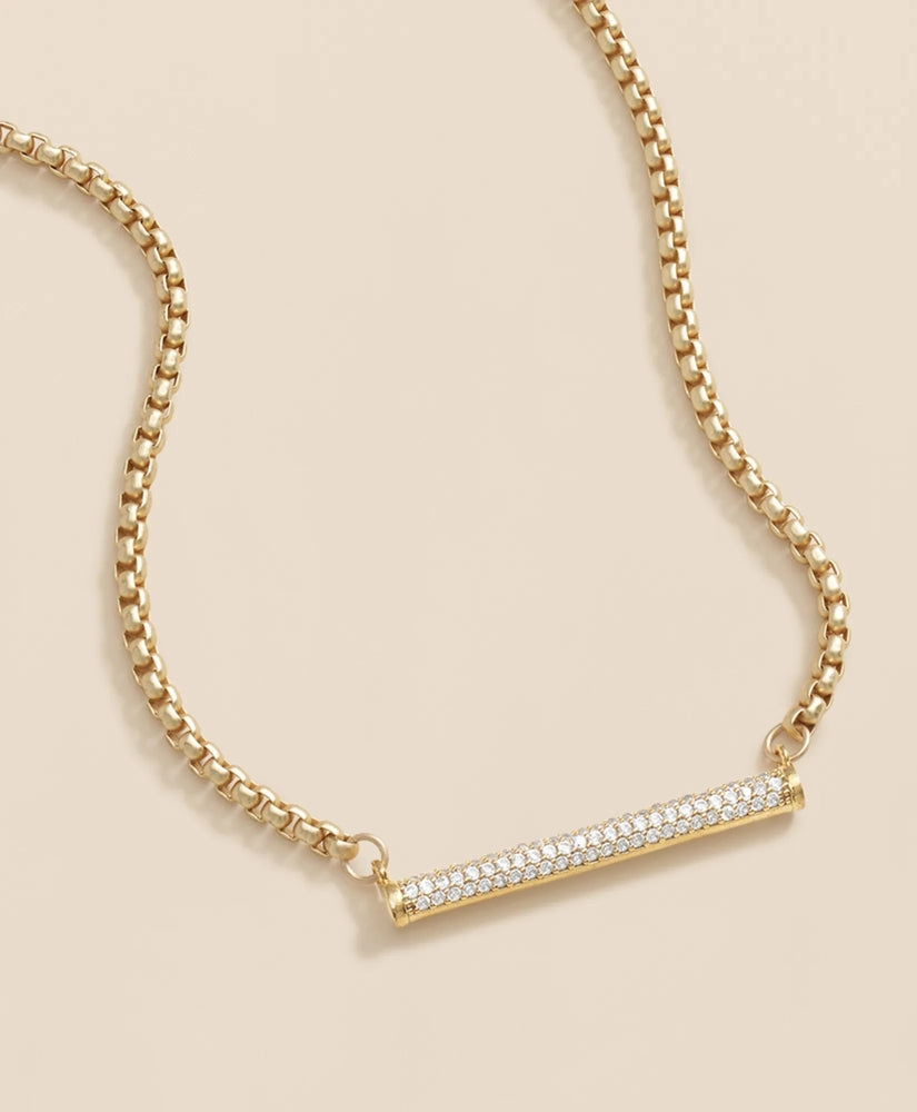 Loni Paul Pave Bar Necklace in 14K Plated Gold | Brooks Brothers online