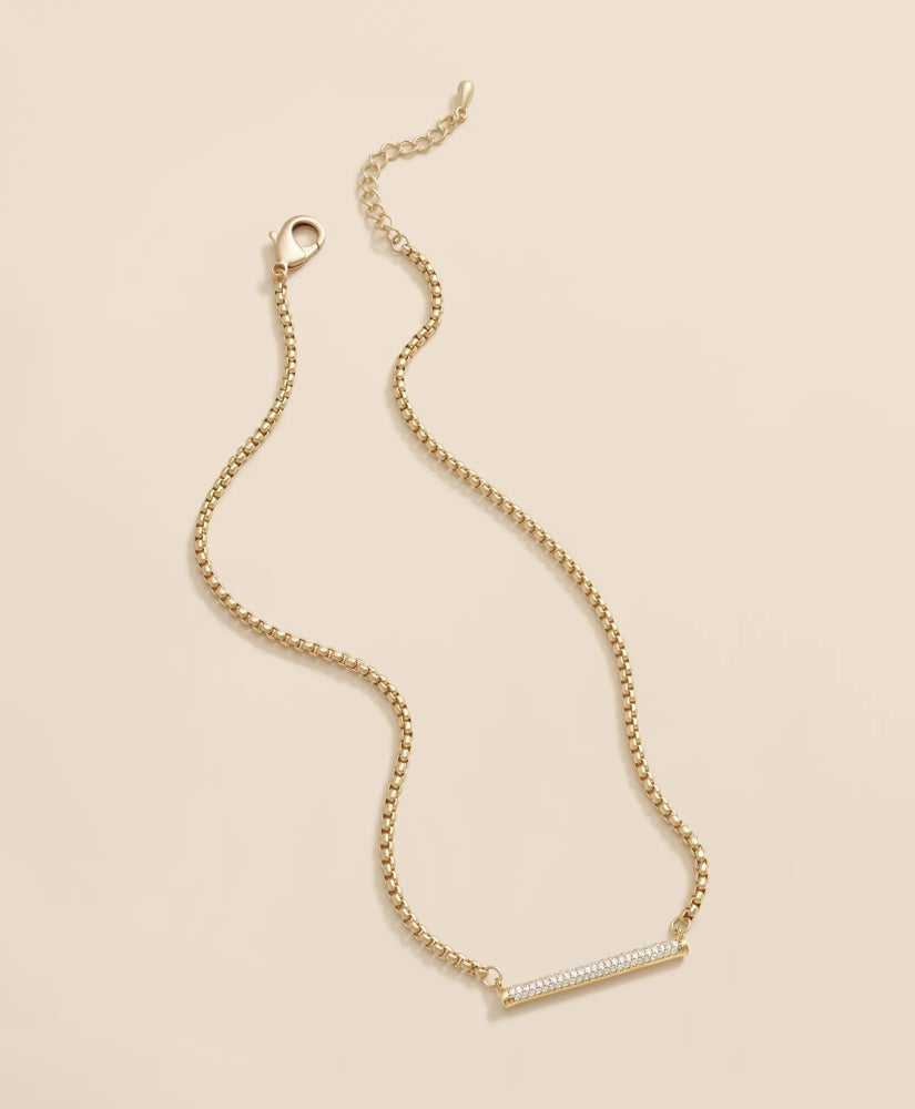 Loni Paul Pave Bar Necklace in 14K Plated Gold | Brooks Brothers online