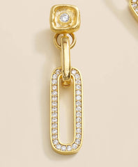 Loni Paul Pave Chain Link Earrings in 14K Plated Gold | Brooks Brothers online shop