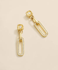 Loni Paul Pave Chain Link Earrings in 14K Plated Gold | Brooks Brothers online shop