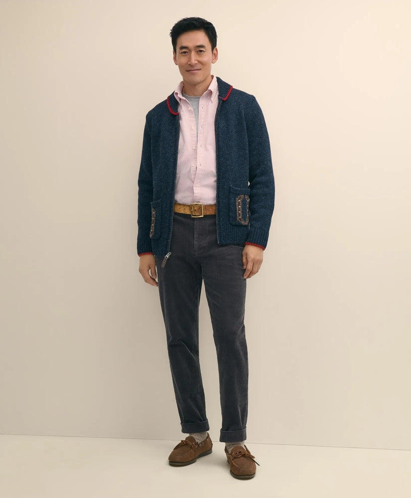 Men's Lunar New Year Wool Full-Zip Sweater | Brooks Brothers sale