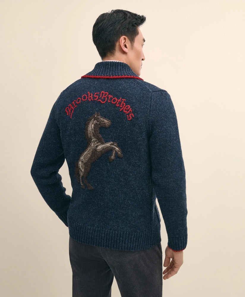 Men's Lunar New Year Wool Full-Zip Sweater | Brooks Brothers sale