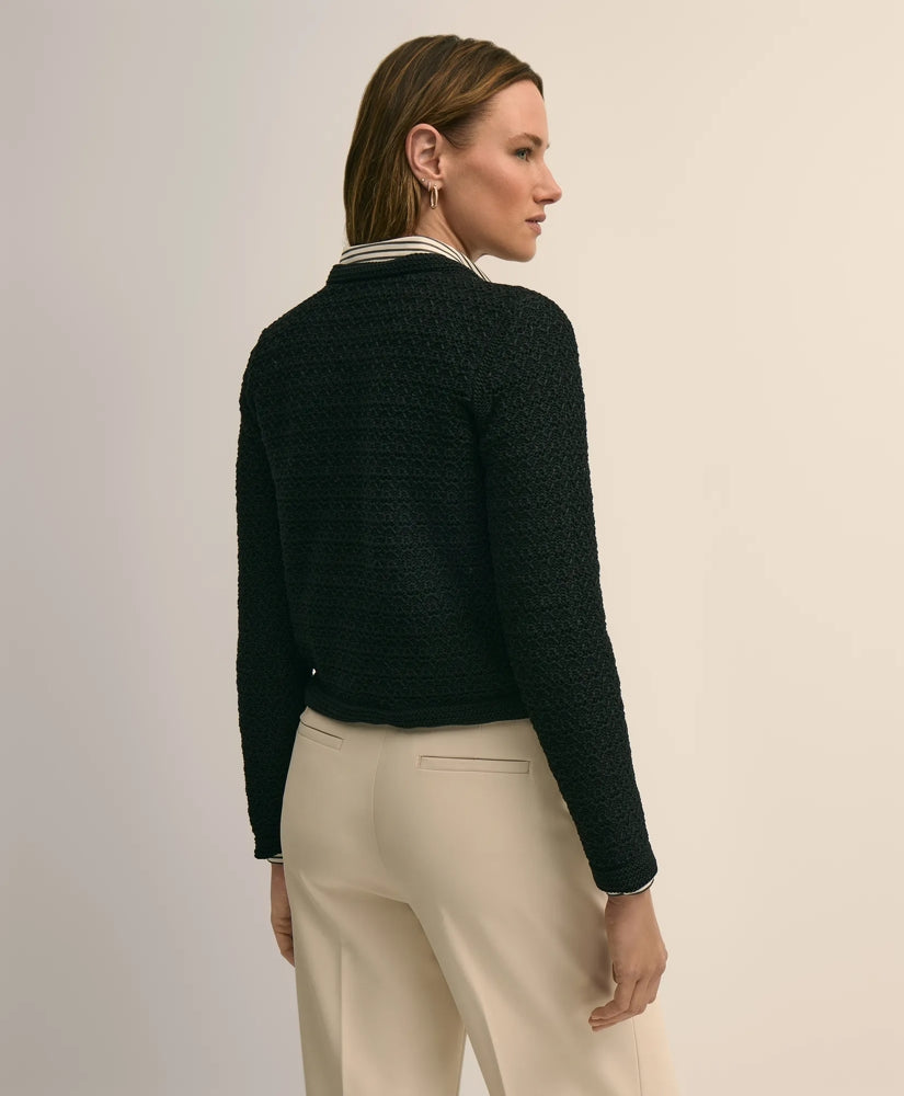 Mercerized Cotton Crochet Sweater Jacket | Brooks Brothers online