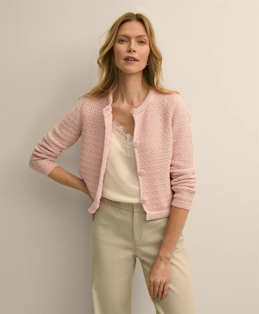 Mercerized Cotton Crochet Sweater Jacket | Brooks Brothers online