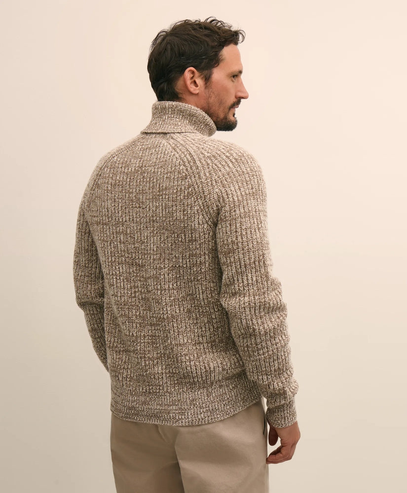 Merino-Cashmere Marled English-Rib Turtleneck | Brooks Brothers for sale