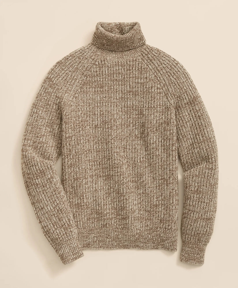 Merino-Cashmere Marled English-Rib Turtleneck | Brooks Brothers for sale