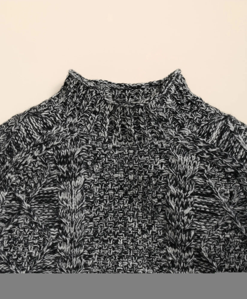 Merino Wool Aran Marled Mock Neck Sweater | Brooks Brothers sale