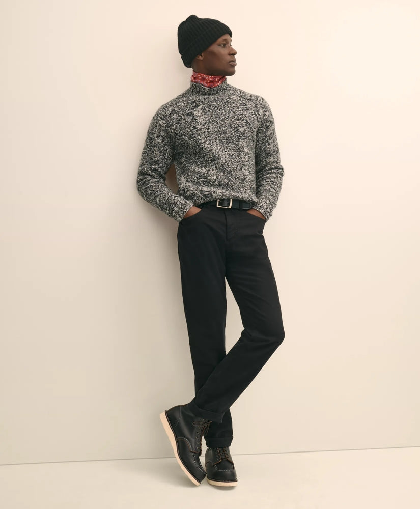 Merino Wool Aran Marled Mock Neck Sweater | Brooks Brothers sale