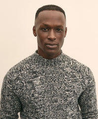Merino Wool Aran Marled Mock Neck Sweater | Brooks Brothers sale