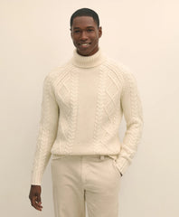 Merino Wool Archive Aran Turtleneck Sweater | Brooks Brothers online