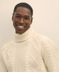 Merino Wool Archive Aran Turtleneck Sweater | Brooks Brothers online