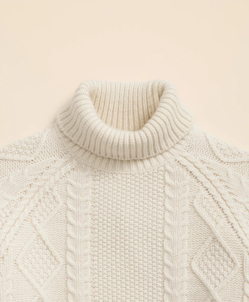 Merino Wool Archive Aran Turtleneck Sweater | Brooks Brothers online