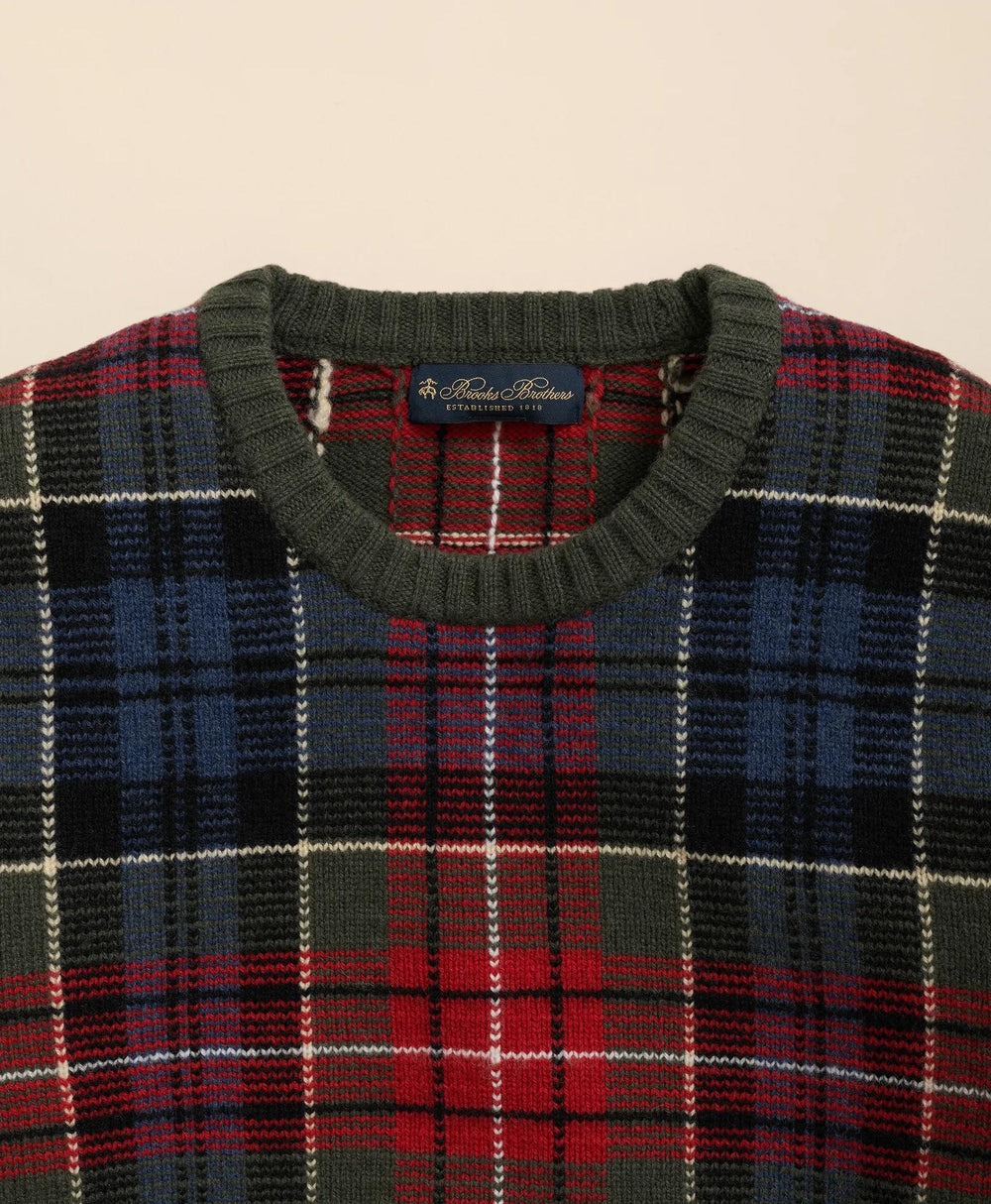 Merino Wool Archive Plaid Intarsia Sweater | Brooks Brothers online shop