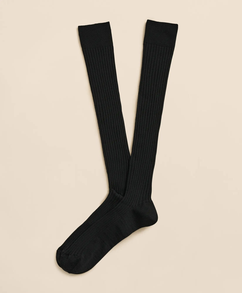 Merino Wool Blend Over-the-Calf Ribbed Socks | Brooks Brothers sale