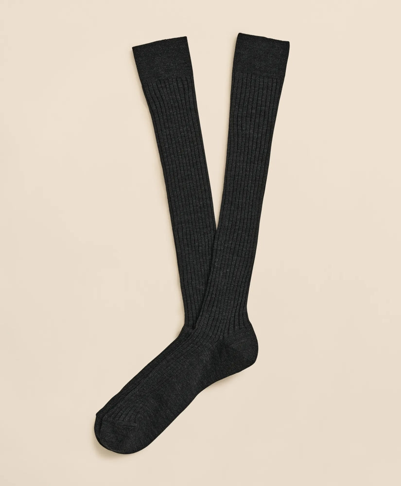 Merino Wool Blend Over-the-Calf Ribbed Socks | Brooks Brothers sale