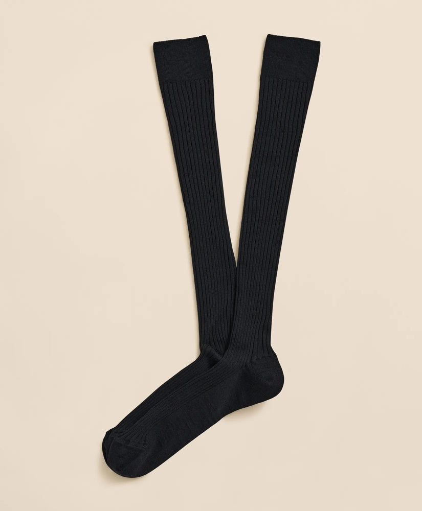 Merino Wool Blend Over-the-Calf Ribbed Socks | Brooks Brothers sale