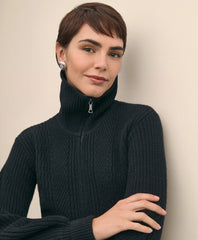 Merino Wool Blend Peplum Zip Cardigan | Brooks Brothers sale