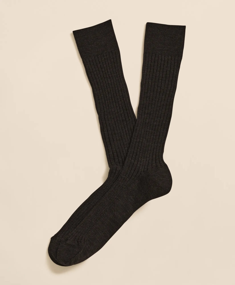 Merino Wool Blend Ribbed Socks | Brooks Brothers online