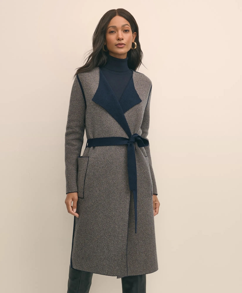 Merino Wool-Cashmere Belted Reversible Sweater Jacket | Brooks Brothers cheap