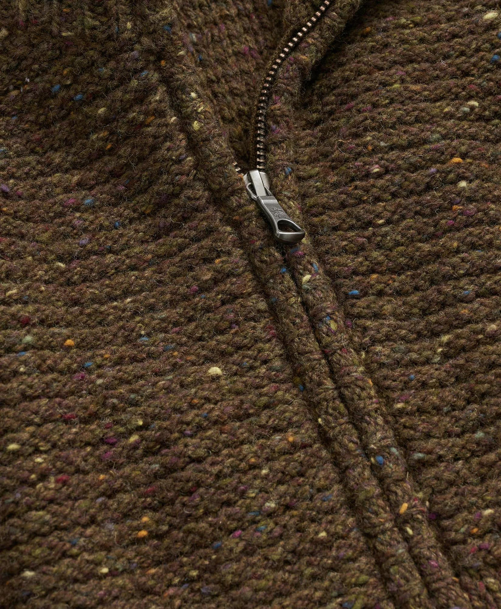 Merino Wool Donegal Zip Cardigan | Brooks Brothers online shop