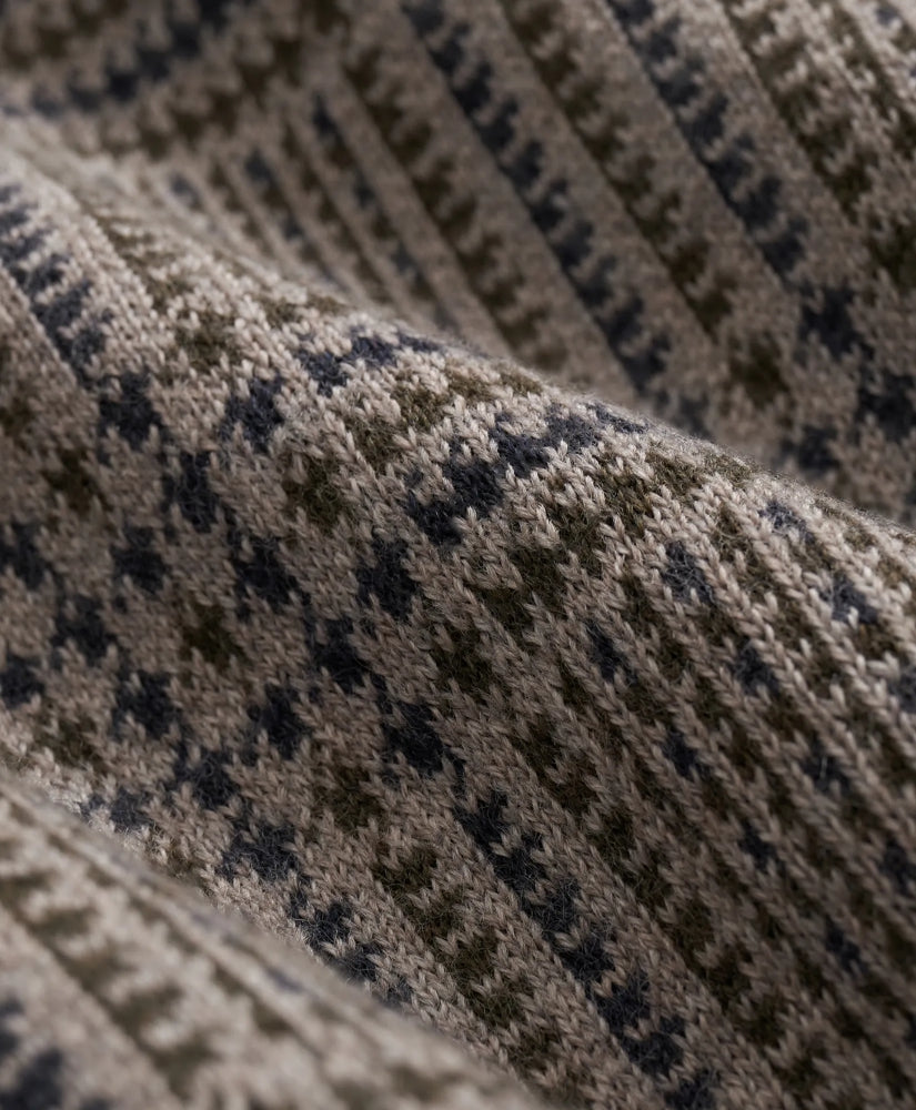 Merino Wool Glen Plaid Contrast Sweater | Brooks Brothers online shop