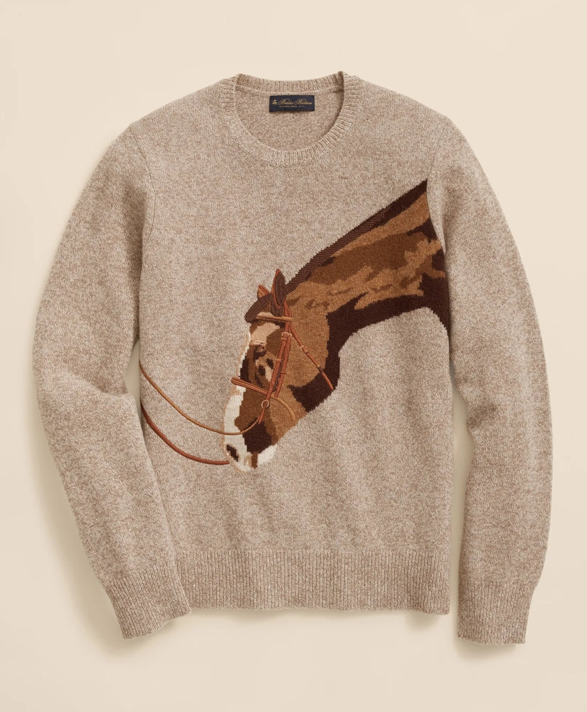 Merino Wool Intarsia Horse Motif Sweater | Brooks Brothers for sale