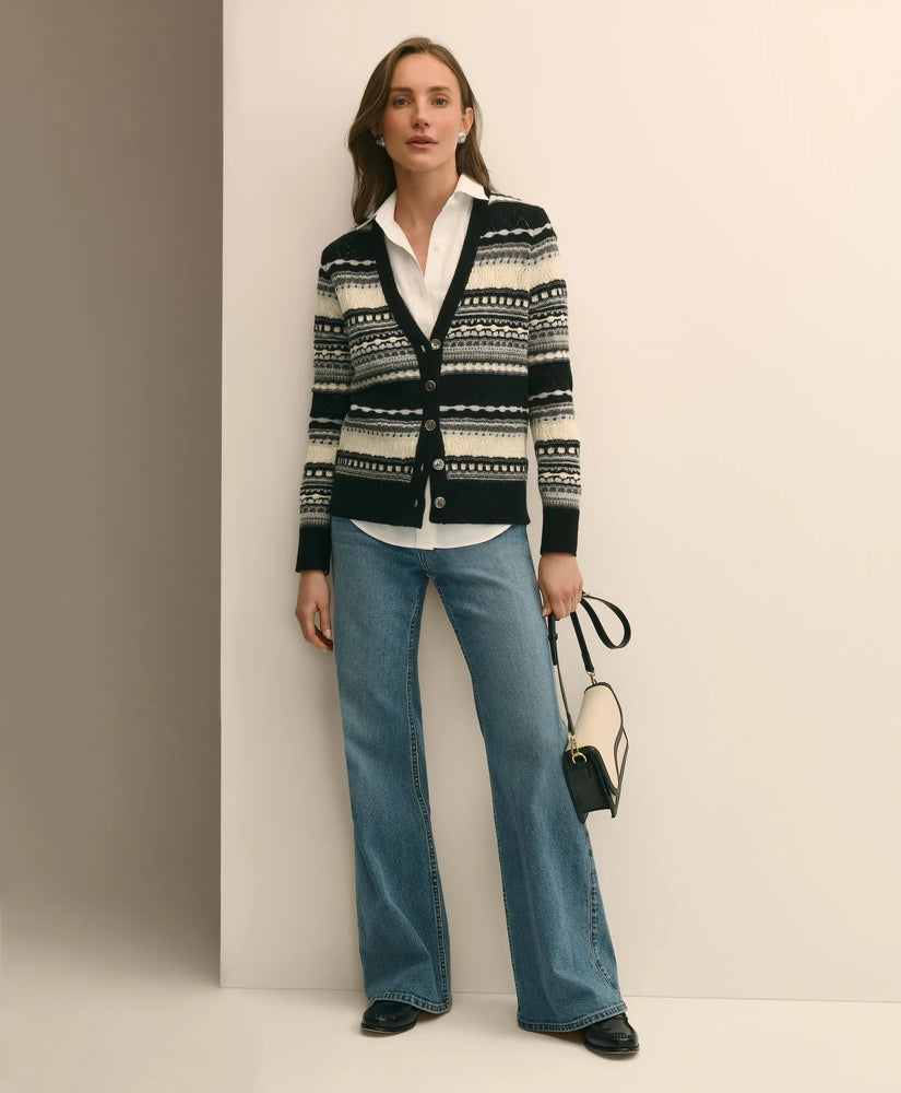 Merino Wool Pointelle Cardigan | Brooks Brothers sale