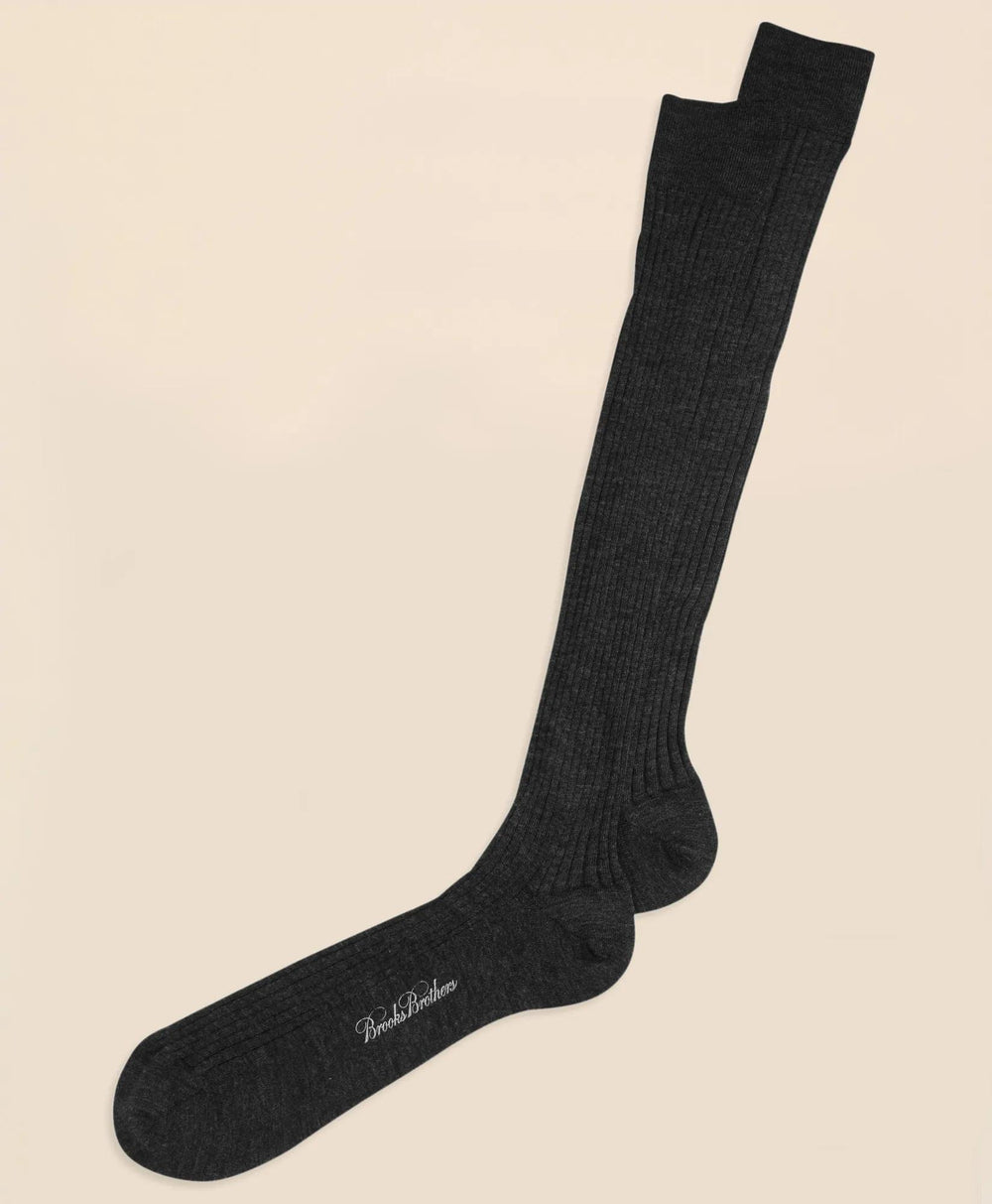 Merino Wool Ribbed Over-the-Calf Socks | Brooks Brothers online