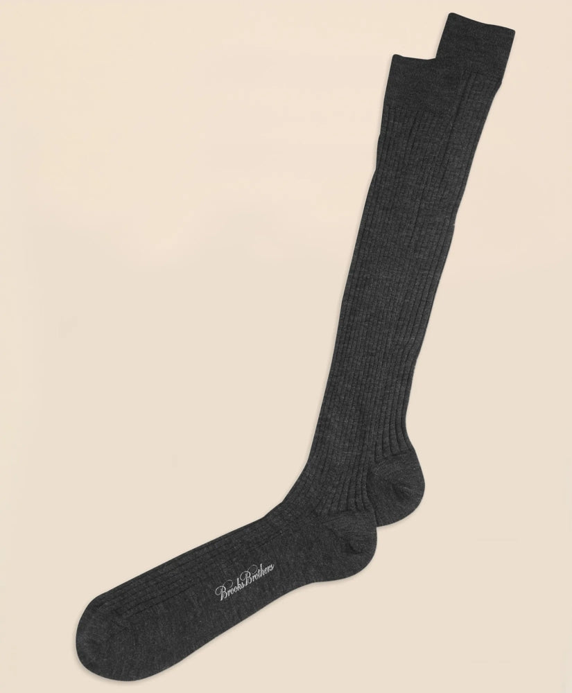 Merino Wool Ribbed Over-the-Calf Socks | Brooks Brothers online