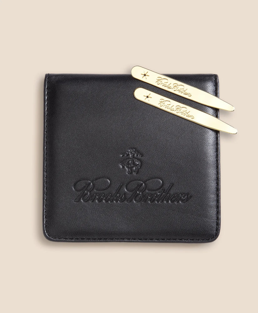 Metallic Collar Stays with Nappa Leather Case | Brooks Brothers online