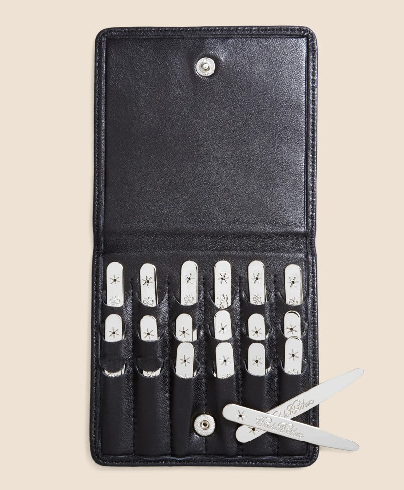 Metallic Collar Stays with Nappa Leather Case | Brooks Brothers online