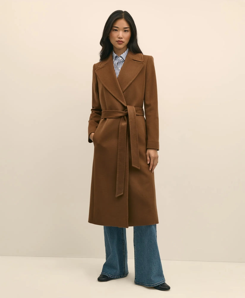 Notch Collar Coat in Water-Repellent Brushed-Twill Wool | Brooks Brothers for sale
