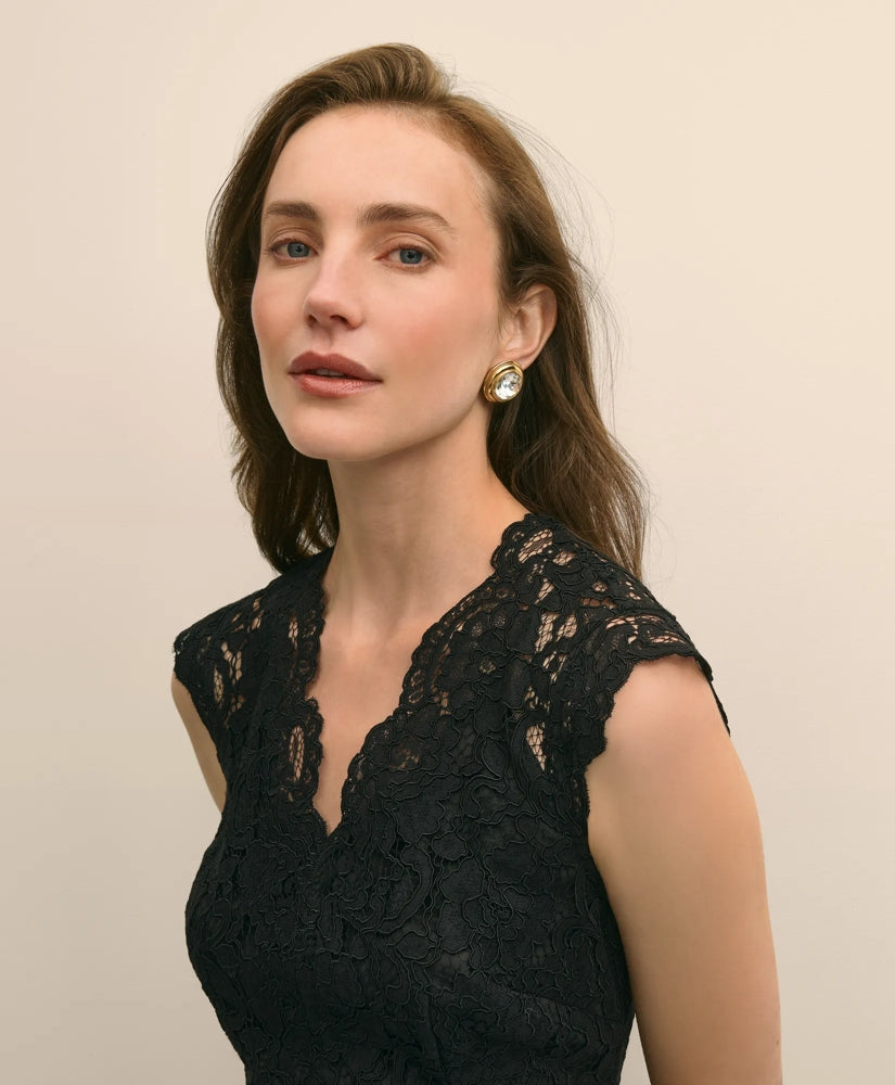 Cotton-Viscose Lace Dress | Brooks Brothers for sale