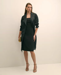 Crepe-Satin Spaghetti Strap Dress | Brooks Brothers on sale