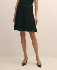 Cotton-Viscose Blend Fluted Lace Skirt | Brooks Brothers online shop