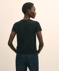 Merino-Wool-Cotton Blend Floral Embellished Short-Sleeve Sweater Shell | Brooks Brothers on sale