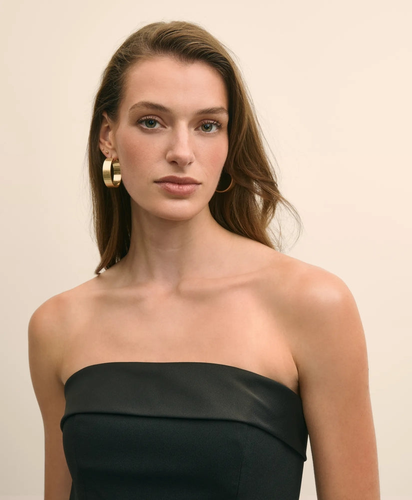 Crepe-Satin Spaghetti Strap Dress | Brooks Brothers on sale