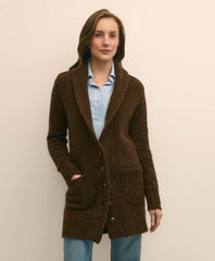 Alpaca-Wool Blend Shawl Collar Tunic Cardigan | Brooks Brothers on sale