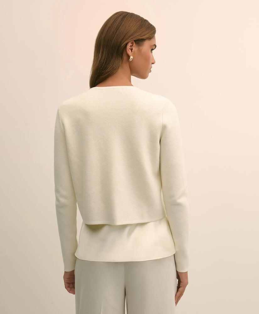 Merino-Wool-Cotton Blend Floral Embellished Cardigan | Brooks Brothers on sale