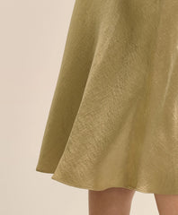 Viscose Bronze-Gold Slip Skirt | Brooks Brothers online shop