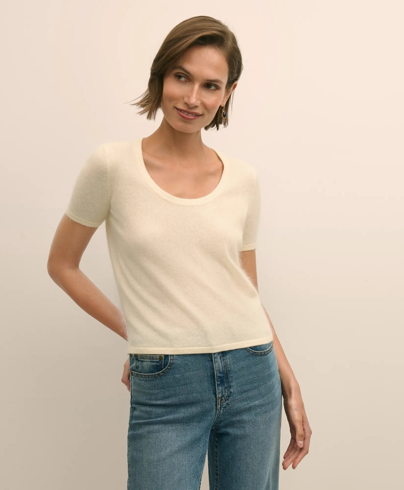 Wool-Cashmere Blend Brushed Short-Sleeve Sweater Shell | Brooks Brothers discount