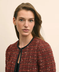 Cotton-Wool Blend Boucle Shimmer Cropped Jacket | Brooks Brothers discount