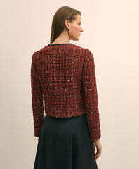 Cotton-Wool Blend Boucle Shimmer Cropped Jacket | Brooks Brothers discount