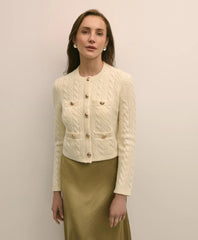 Merino Wool-Cashmere Blend Cable-Knit Cardigan | Brooks Brothers discount